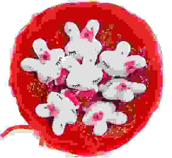 Букет из игрушек Toy Bouquet "Зайчата", цвет: красный, 7 игрушек