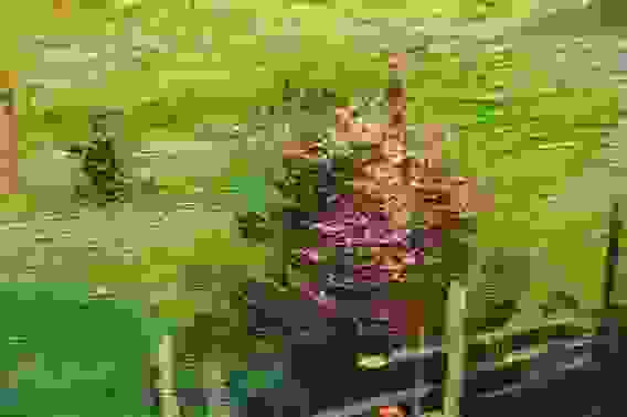 Картина маслом "Деревенский пейзаж"