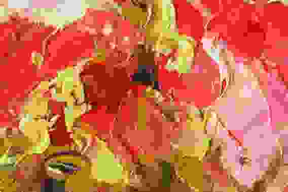 Картина маслом "Ваза и пионы"