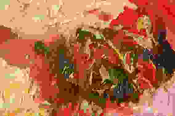 Картина маслом "Ваза и пионы"