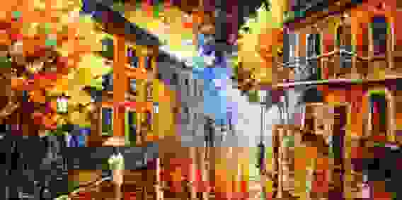 Картина маслом "Ночной город"