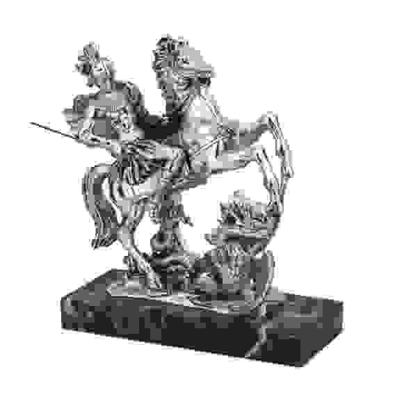 Скульптура посеребренная "Георгий Победоносец"