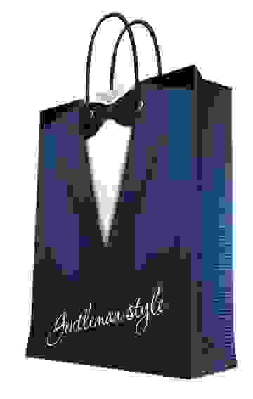 Пакет подарочный Феникс-Презент "Джентльмен" 18х10х23 см