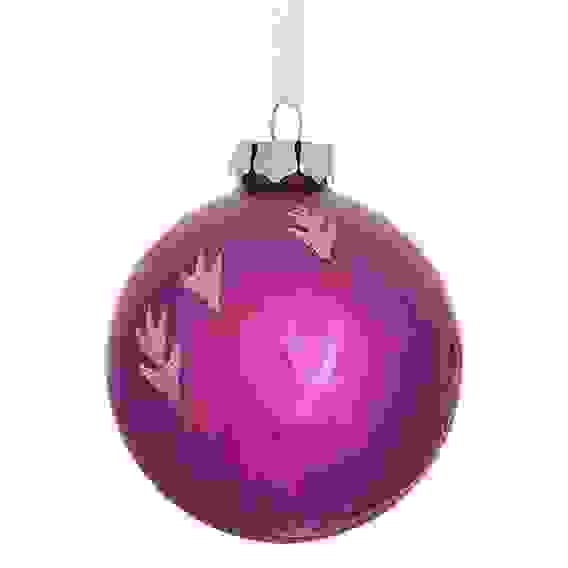 Новогоднее подвесное украшение "Шар", цвет: малиновый
