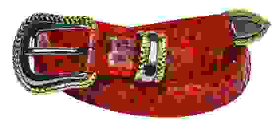 Ремень из кожи питона с оригинальной пряжкой