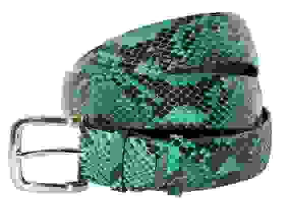 Разноцветные ремни из кожи питона